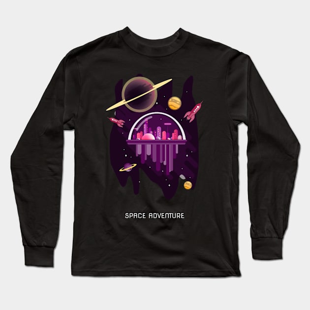 Space adventure - the universe is waiting Long Sleeve T-Shirt by All About Nerds